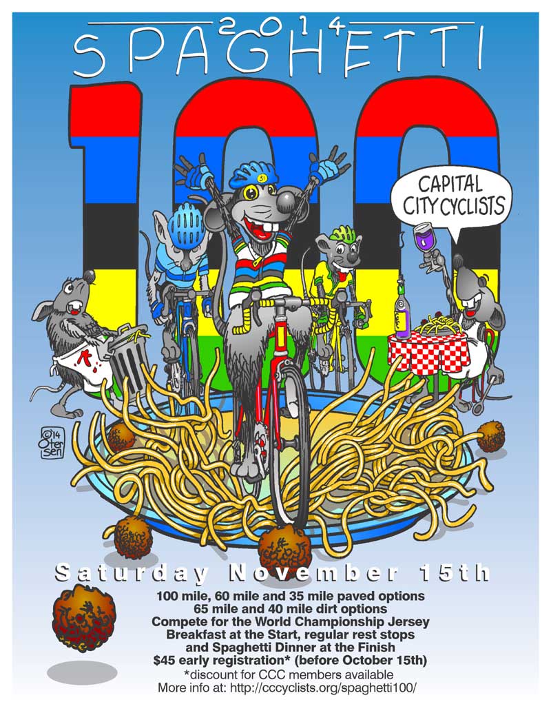 Line art for 2014 Spaghetti 100
